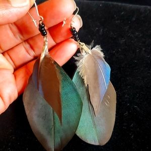 Parrots Feather earrings.